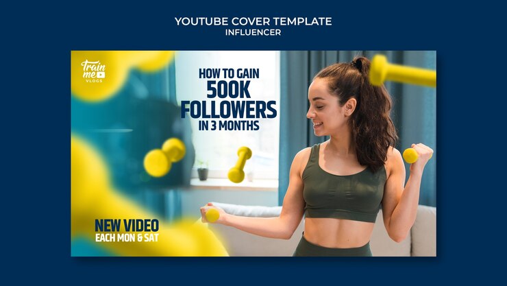 PSD gratuit modèle de couverture youtube d'influenceur médiatique et de personnalité