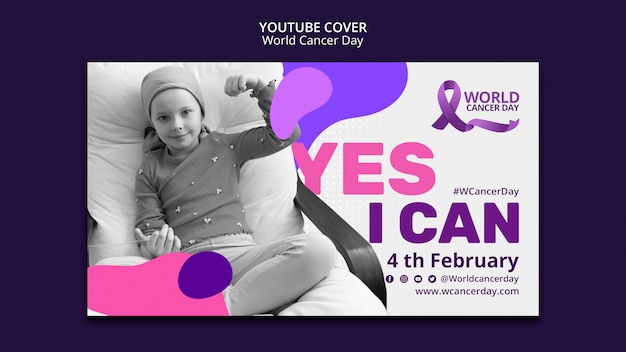 Modèle De Couverture Youtube De La Journée Mondiale Contre Le Cancer