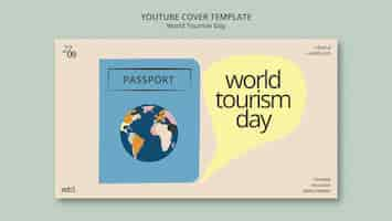 PSD gratuit modèle de couverture youtube de la journée mondiale du tourisme