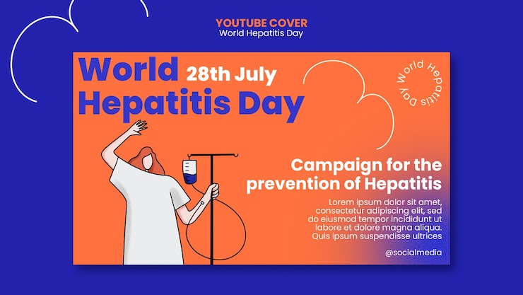 PSD gratuit modèle de couverture youtube de la journée mondiale de l'hépatite