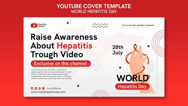 Modèle de couverture youtube de la journée mondiale de l'hépatite