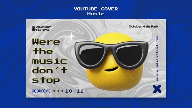 Modèle de couverture youtube de performance musicale