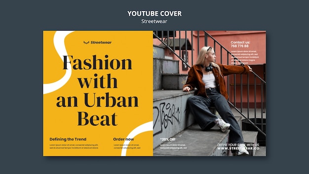 Modèle De Couverture Youtube Pour Les Achats De Mode Streetwear