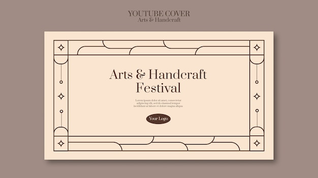 Modèle de couverture youtube pour les arts et l'artisanat