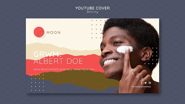 PSD gratuit modèle de couverture youtube pour la beauté et les soins de la peau