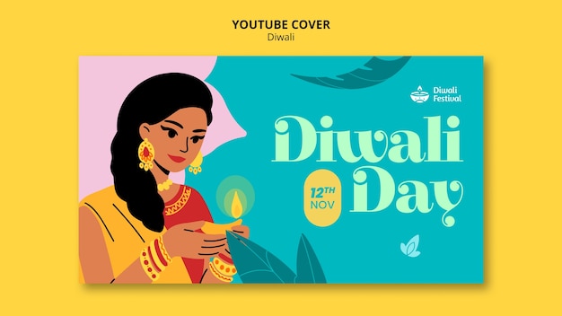 Modèle De Couverture Youtube Pour La Célébration De Diwali