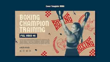 PSD gratuit modèle de couverture youtube pour les combats mma box