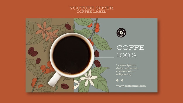 Modèle De Couverture Youtube Pour étiquette De Café