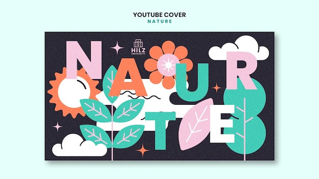 PSD gratuit modèle de couverture youtube pour un événement naturel