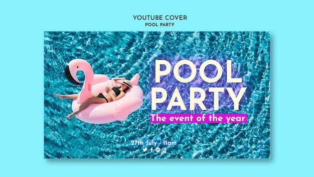 PSD gratuit modèle de couverture youtube pour la fête d'été