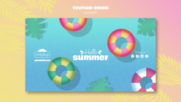 PSD gratuit modèle de couverture youtube pour la fête d'été
