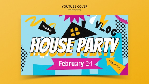 PSD gratuit modèle de couverture youtube pour la fête de la maison