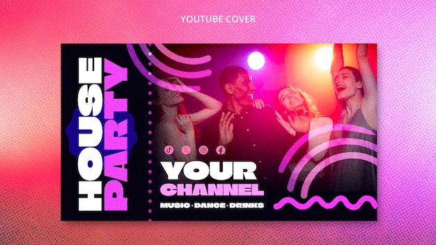 modèle de couverture YouTube pour la fête de la maison