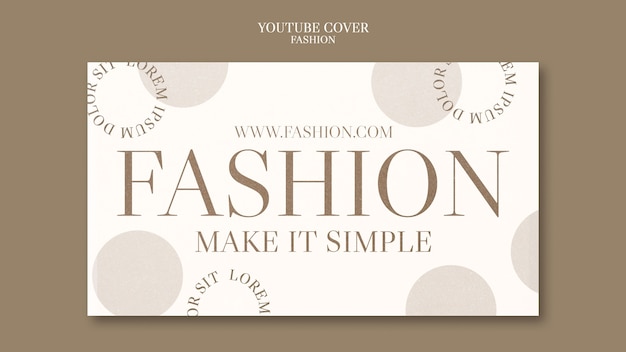 PSD gratuit modèle de couverture youtube pour l'industrie de la mode