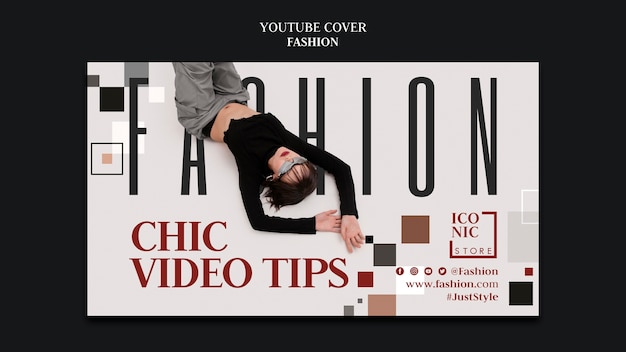 PSD gratuit modèle de couverture youtube pour magasin de mode