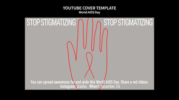Modèle De Couverture Youtube Pour La Sensibilisation à La Journée Mondiale Du Sida