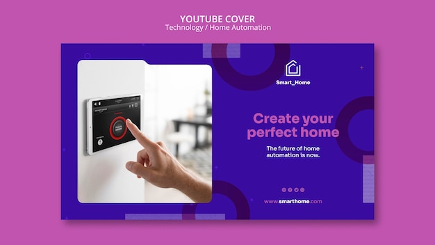 PSD gratuit modèle de couverture youtube pour la technologie de contrôle tactile