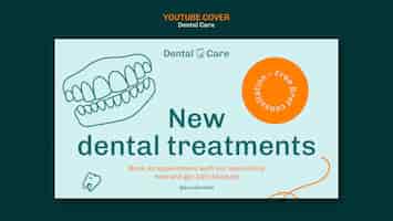 PSD gratuit modèle de couverture youtube de soins dentaires à la conception plate