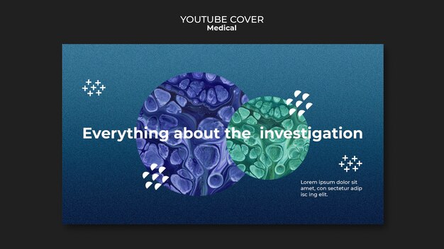 PSD gratuit modèle de couverture youtube de soins médicaux dégradés