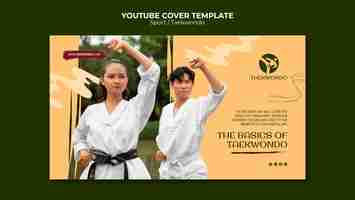 PSD gratuit modèle de couverture youtube de taekwondo dynamique