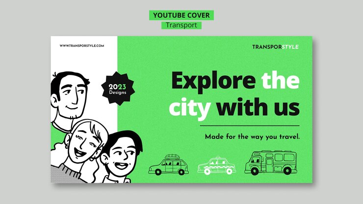 PSD gratuit modèle de couverture youtube de transport sécurisé
