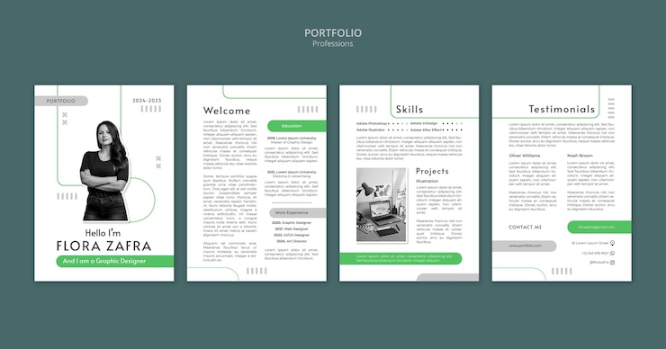 PSD gratuit modèle de cv de portefeuille moderne