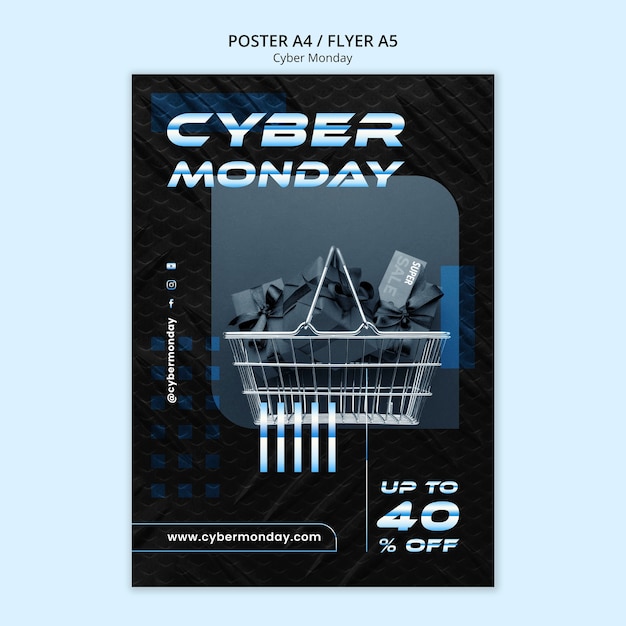 PSD gratuit modèle cyber lundi dégradé