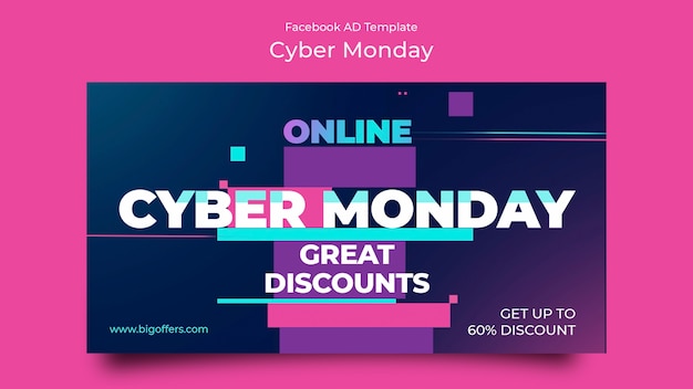 PSD gratuit modèle cyber lundi dégradé