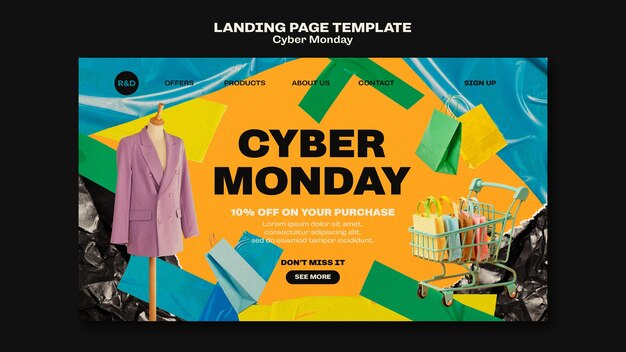 PSD gratuit modèle de cyber lundi design plat