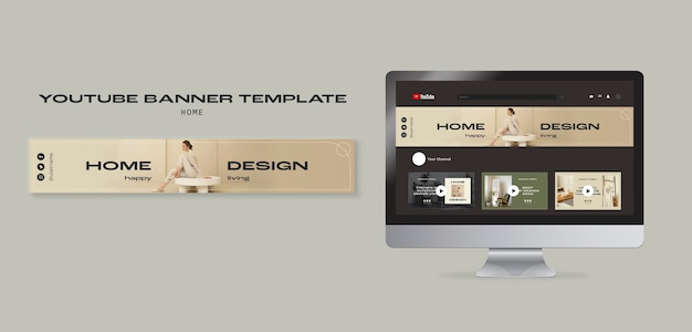 PSD gratuit modèle de déco maison design plat