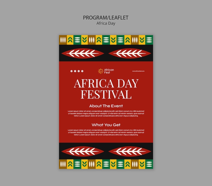 PSD gratuit modèle de dépliant pour la célébration de la journée de l'afrique