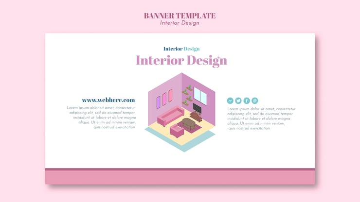 PSD gratuit modèle de design d'intérieur de bannière