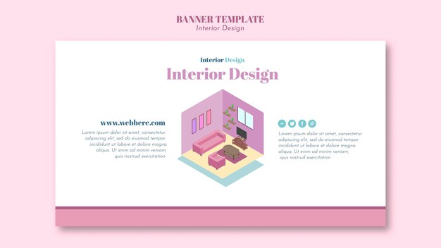 Modèle de design d'intérieur de bannière