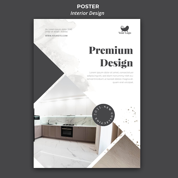 PSD gratuit modèle de design d'intérieur flyer