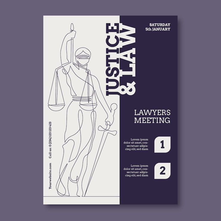 PSD gratuit modèle de dessin d'affiche d'avocat