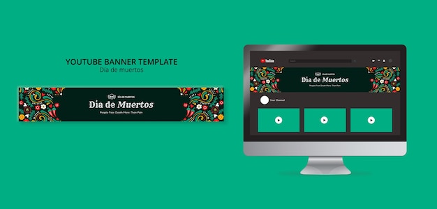 PSD gratuit modèle de dia de muertos design plat