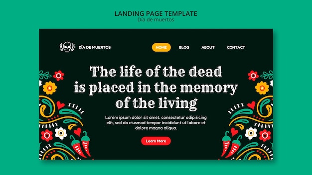 PSD gratuit modèle de dia de muertos design plat
