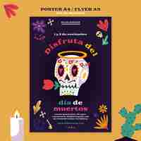 PSD gratuit modèle de dia de muertos design plat