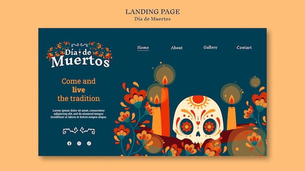 Modèle De Dia De Muertos Design Plat