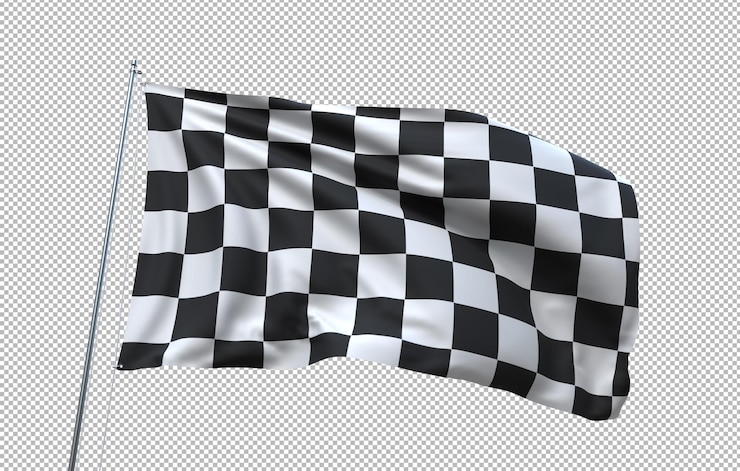 PSD gratuit modèle de drapeau à carreaux sur transparent