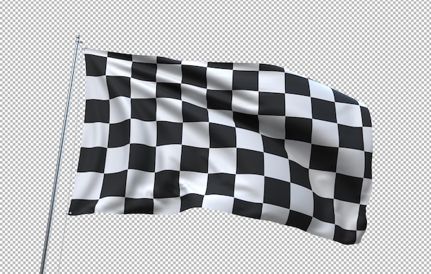 Modèle de drapeau à carreaux sur transparent