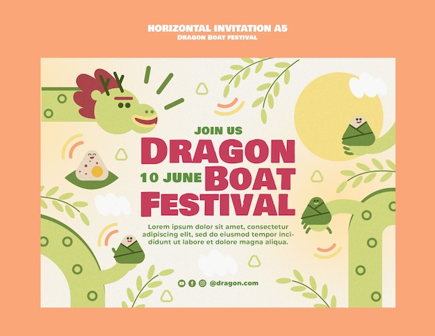 PSD gratuit le modèle du festival des bateaux dragons