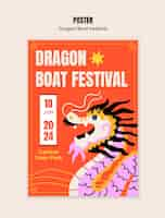 PSD gratuit le modèle du festival des bateaux dragons