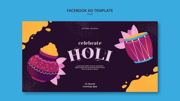 PSD gratuit le modèle du festival de holi