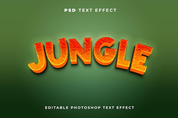 Modèle d'effet de texte jungle 3d avec fond vert