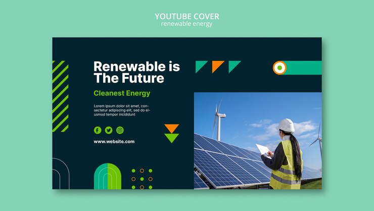 PSD gratuit modèle d'énergie renouvelable design plat