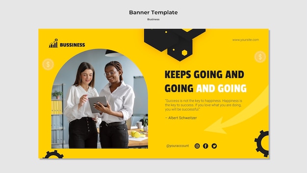 PSD gratuit modèle d'entreprise de bannière design plat