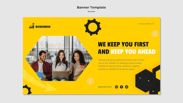 PSD gratuit modèle d'entreprise de bannière design plat