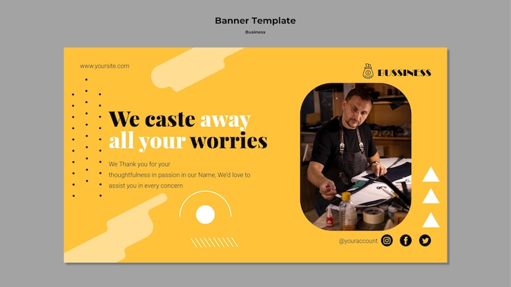 PSD gratuit modèle d'entreprise de bannière design plat