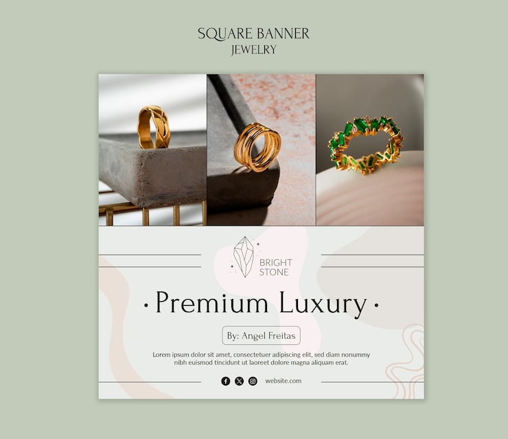 PSD gratuit modèle d'entreprise de boutique de bijoux